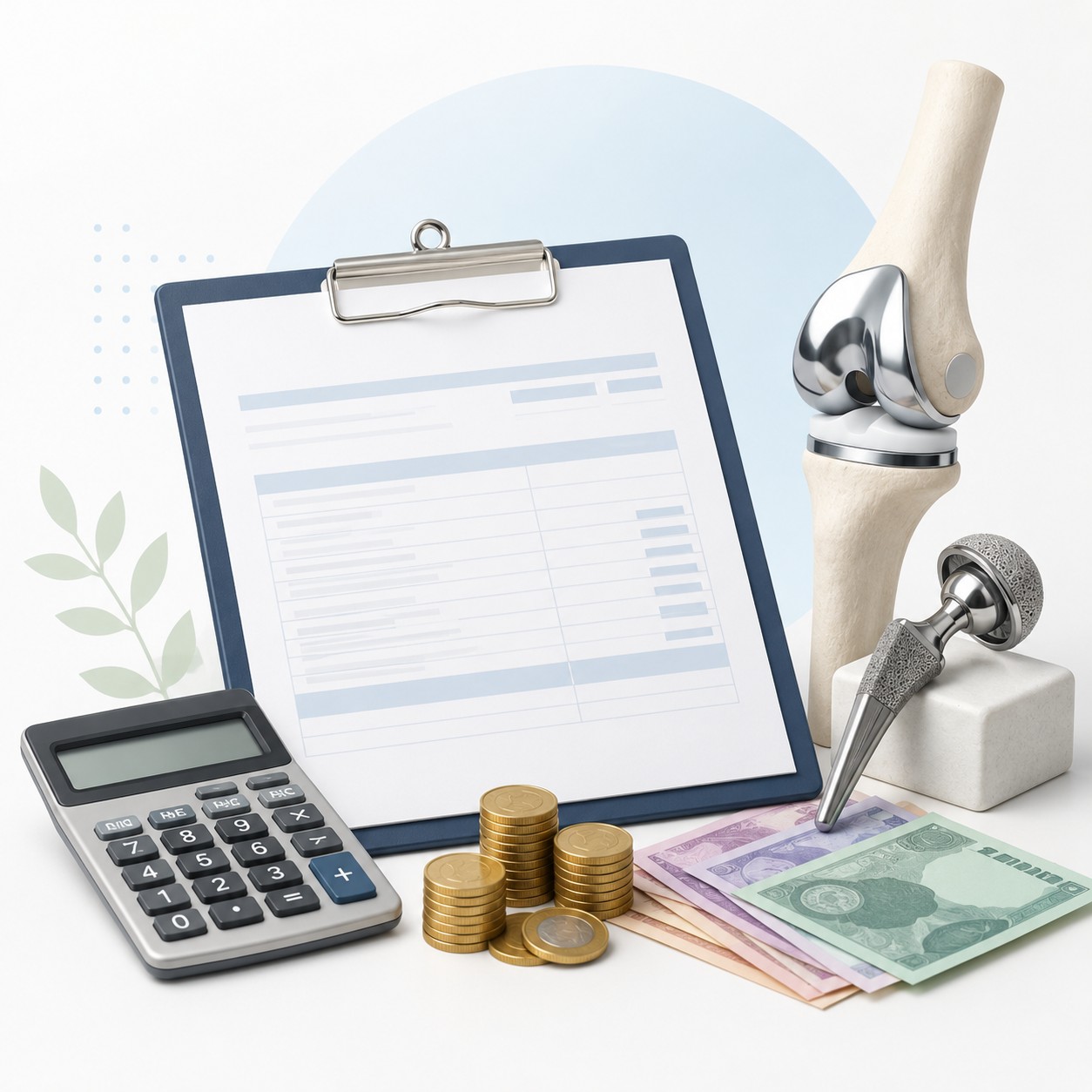 Robotic knee replacement planning for international patient cost estimates